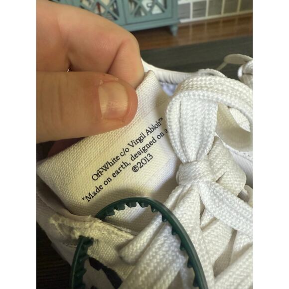 OFF-WHITE Vulcanized White & Gray Canvas Low Top Sneakers Sz. 37 - Picture 6 of 11